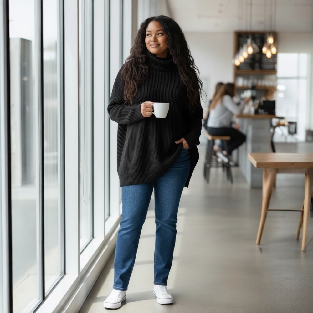 Ilusory Brand Black Cowl Neck Oversized Sweater - Picture 3 of 6